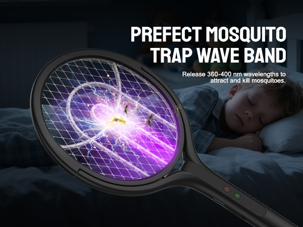 Electric Fly Swatter Racket &amp; Bug Zapper