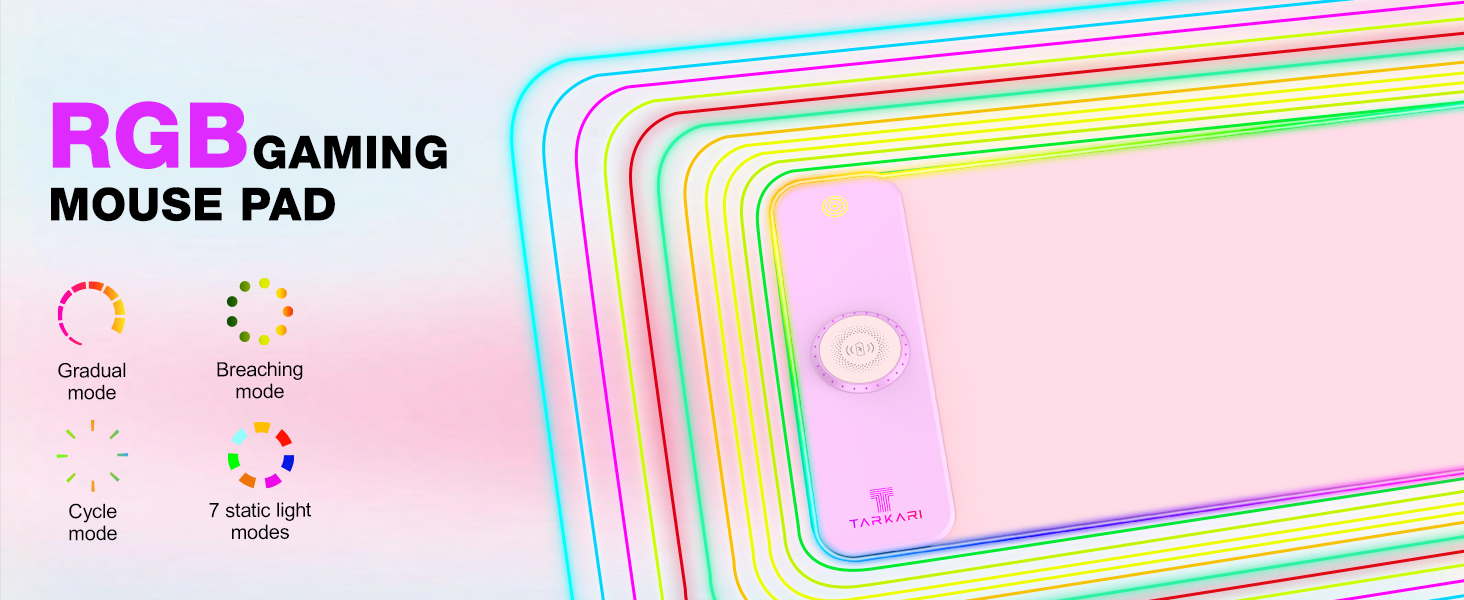 TARKARI Magnetic Wireless Charging RGB Mouse Pad
