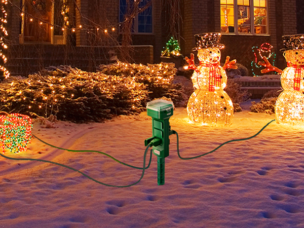 outdoor multi plug outlet waterproof outdoor christmas lights timer