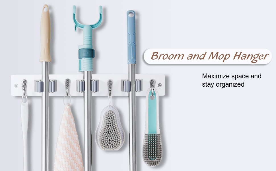 white broom holder