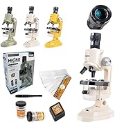 Ninyoon 2023 Large Eyepiece Microscope for Kids - Best Gift Kid Microscope Kit for Boy and Girl, ...