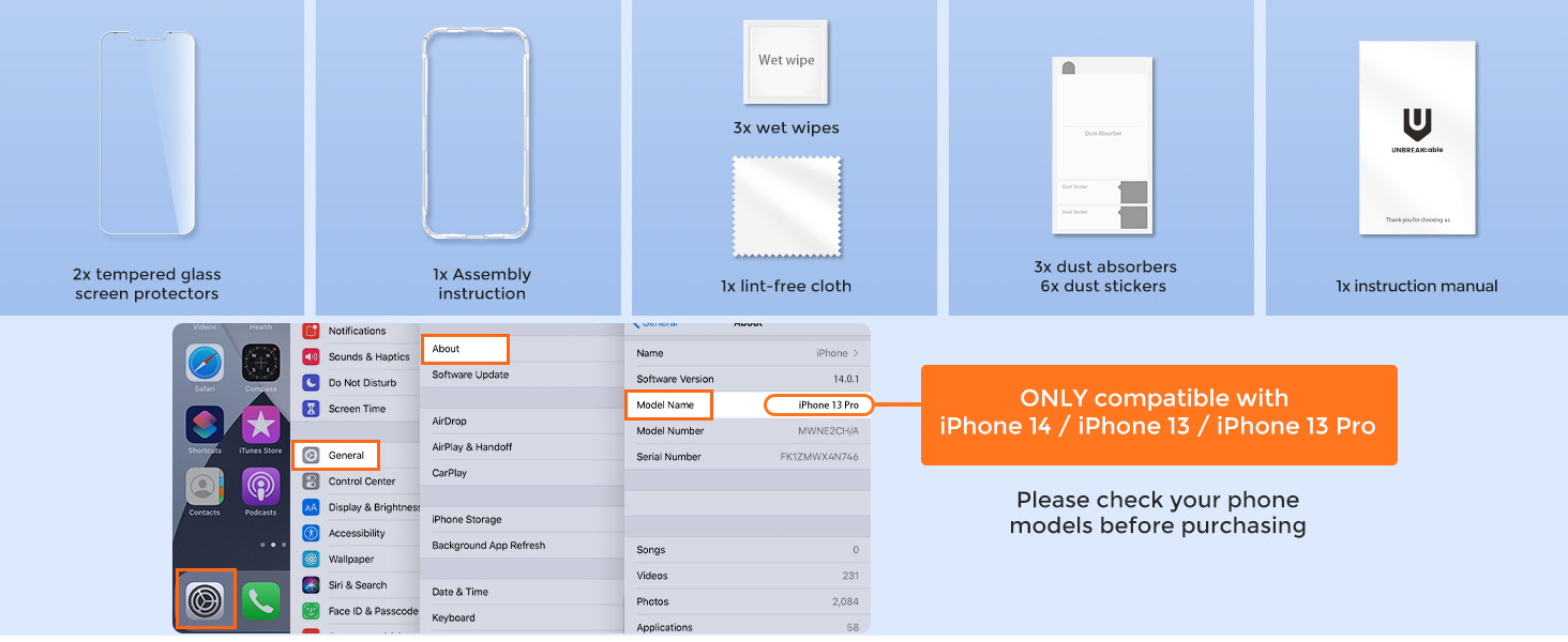 Screen Protector for iPhone 14/13/13 Pro 
