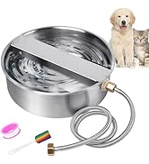 Automatic Dog Water Bowl Dispenser Large Breed Stainless Steel Auto Fill Dog Waterer with Float V...