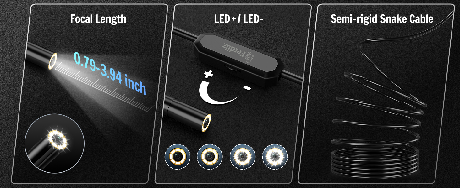 snake camera with light