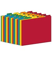 25 Alphabet Dividers – Letter Size File Dividers, Heavyweight Manila Guides A-Z Dividers, 5 Assor...