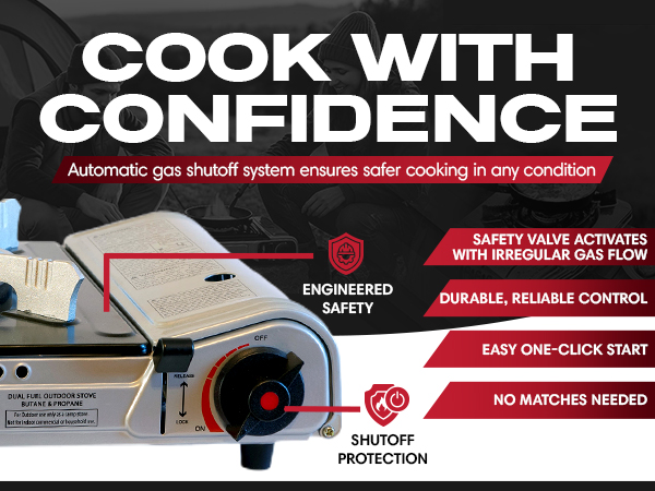 Grill Boss Dual Fuel Portable Stove, Dual Fuel Butane &amp; Propane Stoves