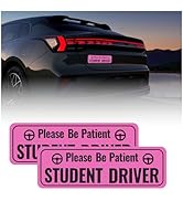 2PCS Student Driver Magnet for Car with Reflectivity,Reusable Student Driver Sticker Magnet for C...