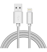 METZONIC MFi Certified Metal iPhone Charger 6.6ft Stainless Steel Braided Fast Charging USB Cable...