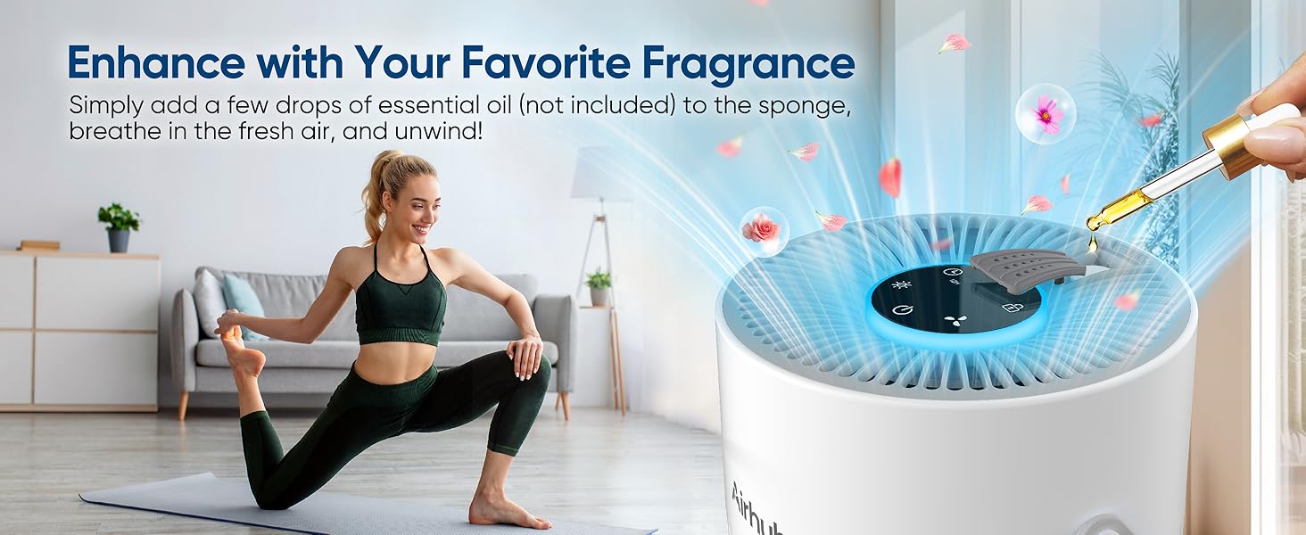 Air Purifiers for Home Bedroom, HEPA Pet Hair Air Purifier, Quiet Sleep Mode