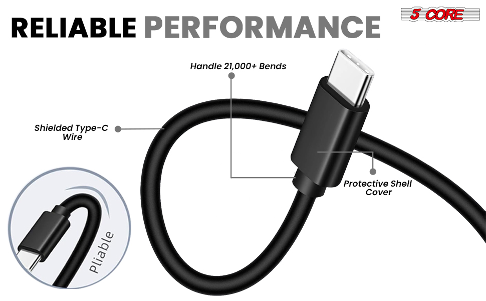 5core usb to usb C cable 5 pieces