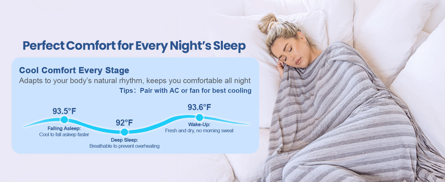 Cooling Striped Blanket