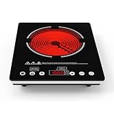 GATFFSEN Single Burner Electric Cooktop, 110V-120V Electric Stove Infrared Hot Plate with Touch C...