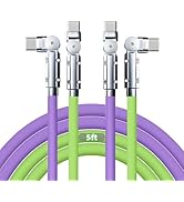 USB-C to USB-C Cable 2 Pack 5ft 180°Rotating Charger Cord Type C Chubby Silicone USB C to C Cable...