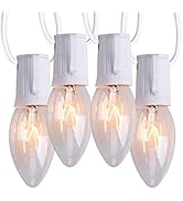 Minetom C9 String Lights Outdoor Christmas Lights 25 Feet Clear for Patio Room Christmas Tree Par...