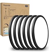 6PACK Flush Mount LED Ceiling Light Fixture Black, 12Inch 28Watt, Dimmable &amp; 3000K-4500K-6000K 3 ...