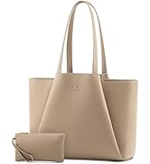 LOVEVOOK Laptop Tote Bag for Women 15.6 Inch Work Bag Leather Laptop Bag with Clutch, Large Capac...