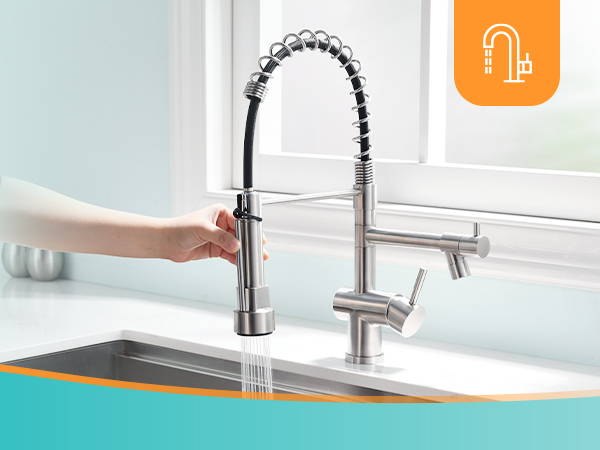 kitchen faucet with down sprayer