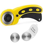 WORKLION 45mm Rotary Cutter Set: Ergonomic Rotary Cutter with Safety Lock and 2 Replacement Rotar...