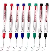 LYXMYGS 8 PCS Long Head Deep Hole Marker Pens,20mm Long Nib Marker, Longs Nose Markers, Waterproo...
