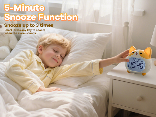 battery operated digital clocks for bedrooms rechargeable alarm clock corgi night light 