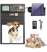 XRDZYXGS Automatic Pet Door, Dog Door Radar, Timer &amp; Light Sensor Modes, Solar &amp; USB Rechargeable...