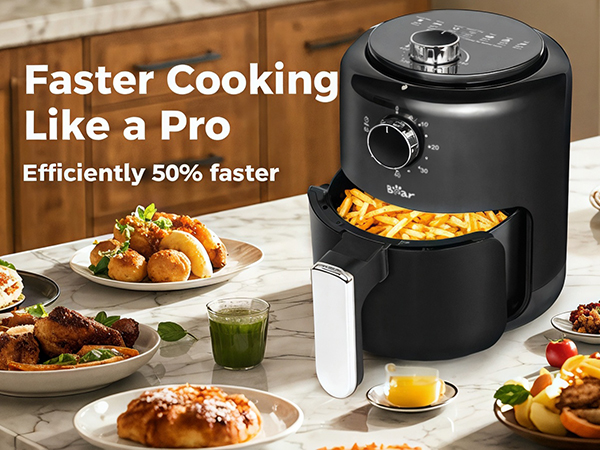bear mini air fryer 2.1qt fast cooking