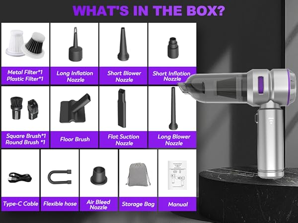 KedeeSparkle Handheld Car Vacuum Cleaner, 4 in 1 Cordless Vacuum Cleaner