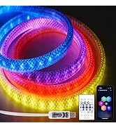 iNextStation 360° Glow USB Rope Lights 16.4FT RGB LED Lights, Braided Silicone Led Strip Lights, ...