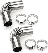 2Pcs Silver Stainless Steel Air Diesel Parking Heater Exhaust Pipe Tube Elbow Connector for Diese...