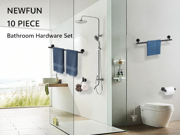 Matte Black Bath Towel Bar