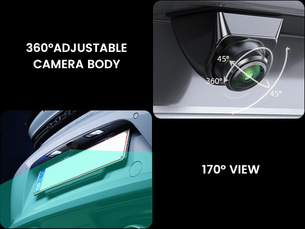 GreenYi ahd 1080p backup camera with 360 degree adjustable body and 170 degree viewing angle
