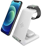 Wireless Charger iPhone,3 in 1 Fast Wireless Charging Station Stand Dock Pad Adults Gift for Appl...