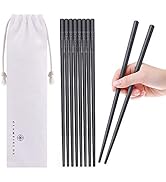 5 Pairs Fiberglass Chopsticks, GLAMFIELDS Reusable Japanese Chinese Chop sticks Dishwasher Safe, ...