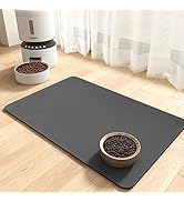 Pet Feeding Mat-Absorbent Dog Mat for Food and Water Bowl-No Stains Quick Dry Dog Water Dispenser...