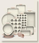 Country Kitchen Nonstick Stackable Bakeware Set - Durable, Easy Release Baking Set- 22 Pc. Includ...
