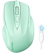TECKNET Wireless Mouse (BT5.0/3.0 & 2.4G) Rechargeable 4800 DPI Silent Mouse 8 Buttons Bluetooth ...