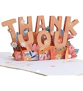 Thank You Pop Up Card,3D Floral Appreciation Greeting Card with Envelope and Note Insert,Unique K...