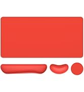 Dapesuom Keyboard Wrist Rest Mouse Pad Set, 4Pcs Extended Large XXL Gaming Mousepad + Mouse Wrist...