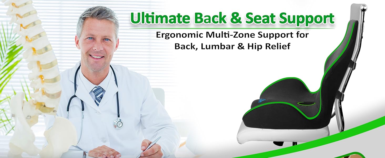 Full back support seat cushion