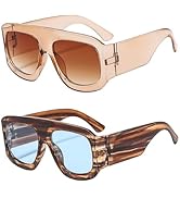 NLEYANB Y2K Oversized Aviator Large Big Frame Designer Trend Fashion Summer Party Sunglasses for ...