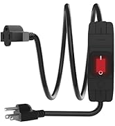 Newdeli 3FT Waterproof Extension Cord with On/Off Switch 3 Prong Black Outdoor Extension Cord 14A...