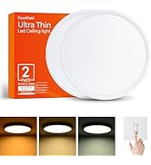 Dcvoltfield 2Pack LED Flush Mount Ultra Thin Ceiling Light Fixture 12Inch,24W 2400LM, Dimmable 30...