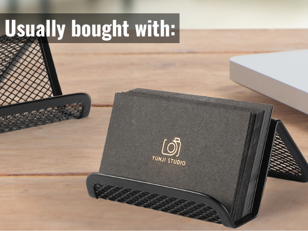 Mr. Pen- Metal Mesh Business Card Holder, 3 Pack, Black, Card Holder for Desk