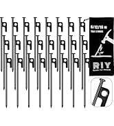 RIY Tent Stakes Heavy Duty 8 inch Metal Tent Pegs for Camping Steel Tent Stakes Inflexible and Un...