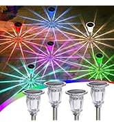 Solar Pathway Lights Outdoor 4 Pack, 10 Lighting Modes White Solar Garden lights, 17.5