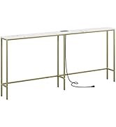 SONGXIN 70.9 Inch Console Table with Power Outlet,Modern Narrow Long Sofa Table Behind Couch,Skin...
