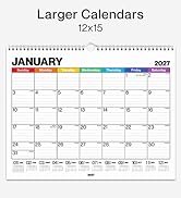Dunwell 12x15 Wall Academic Calendar 2026-2027 (Colorful), Use July 2026 to December 2027