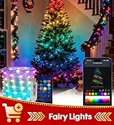 Super RGB Smart Fairy String Lights, 33Ft Usb DIY Twinkle Lights w/Remote &amp; App Controlled, music...