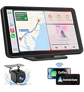 Capapro 7" HD Portable Carplay Wireless Touch Screen Double Din Car Stereo Compatible Apple Carpl...