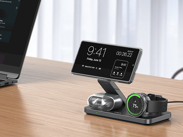 3 in 1 Foldable Magnetic Wireless Charging Station for Samsung